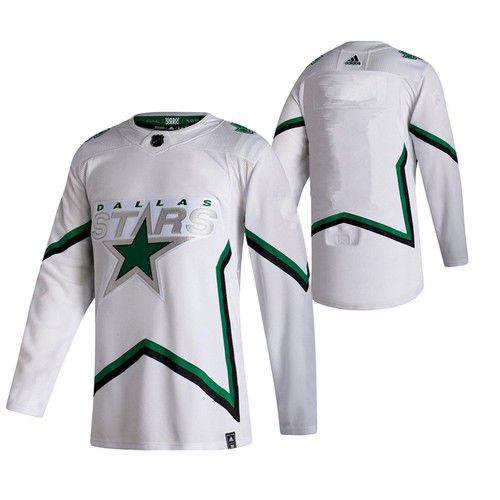 Cheap Men Dallas Stars Blank White NHL 2021 Reverse Retro jersey